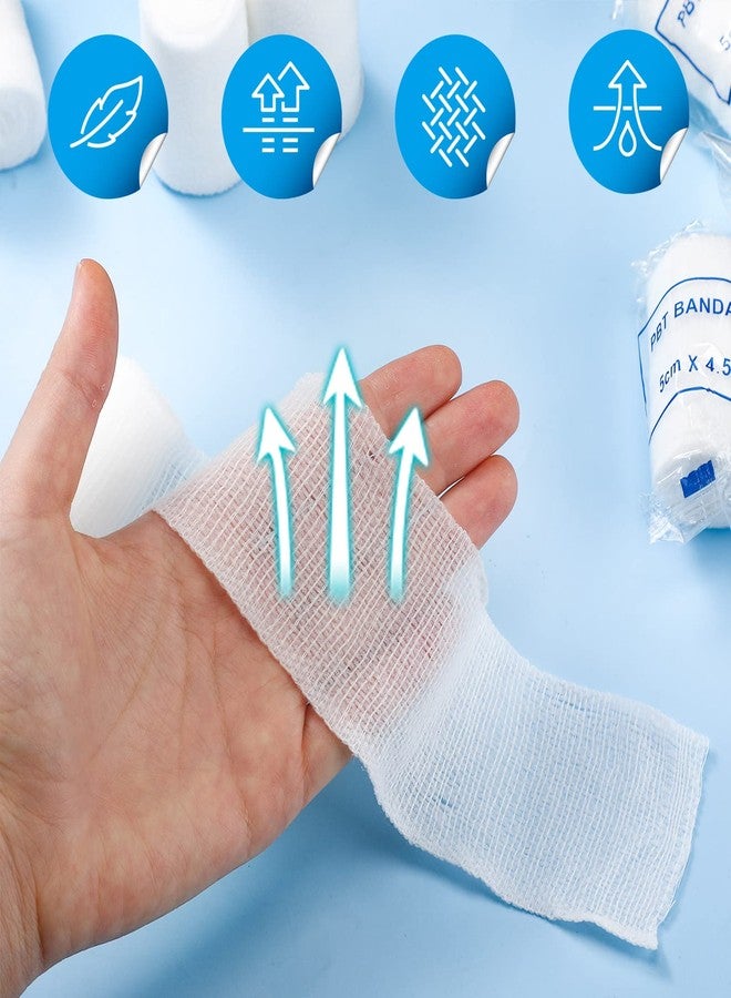 Nuogo 60 لفة من شاش مرن طبي 2 بوصة × 4 ياردات لاصق مرن قابل للتمدد ضمادة شاش قابلة للتنفس للعناية بالجروح - Image 3