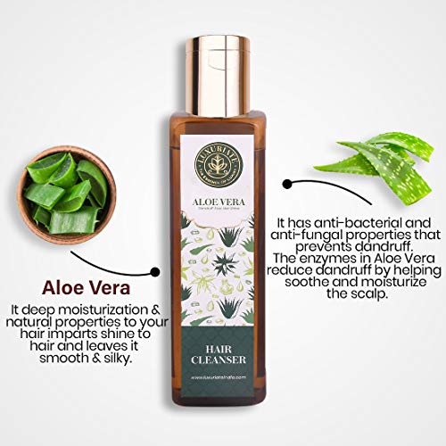LUXURIATE Aloe Vera Hair Cleanser Shampoo for Men and Women | Anti Hair Fall and Anti Dandruff Shampoo - 200 ml - Image 5