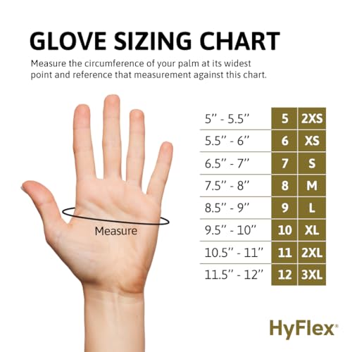 HyFlex Ansell HyFlex 11-840 Ergonomic Abrasion-Resistant Nylon Spandex Nitrile Coated Industrial Gloves for Automotive, Fabrication - Large (9) Grey (1 Pair) - Image 4