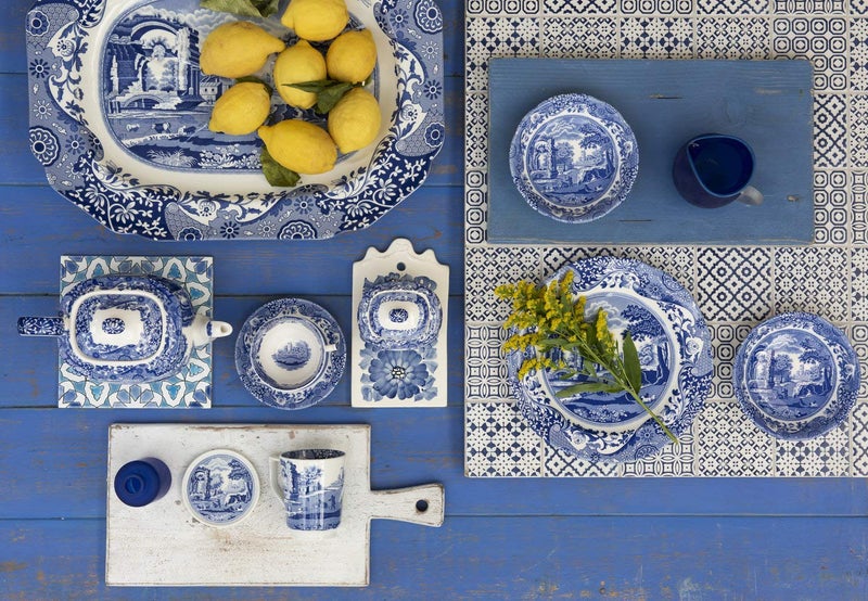 سبود Spode Blue Italian Pasta Bowls | مجموعة من 4 | 9 بوصة | سلطة المعكرونة والحساء يقدم الأوعية | جولة واسعة وسلسة ضحلة | لوحة آمنة للميكروويف | غسالة الصحون آمنة - Image 5