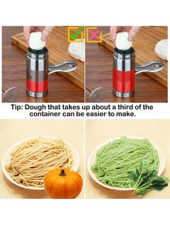 SYOSI Pasta Maker Noodle Maker with 6 Mould Manual Pasta Machine Stainless Steel Ramen Noodle Press Spaghetti Maker Portable Pasta Machine Tools Suitable for Travel Picnic Camping Home  - Image 5