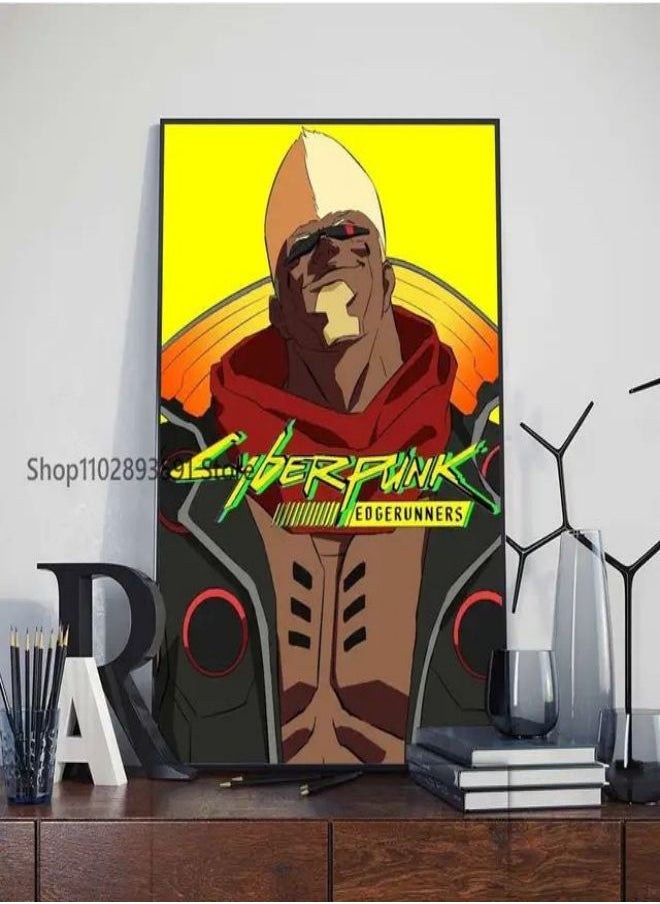 Generic - (Assembly frame) Cyberpunk Edgerunners Anime Poster, Printed Paper, Painted Art, Home, Bedroom, Entrance, Bar, Cafe, Decor, 1Pc - Image 1
