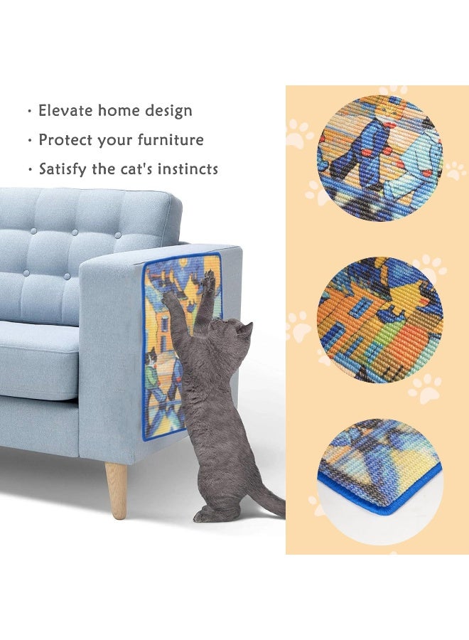 NeoStyle Sisal Cat Scratcher Mat with Adhesive Hook Loop Tape, Durable and Shedding-Resistant Cat Scratching Surface - Image 4