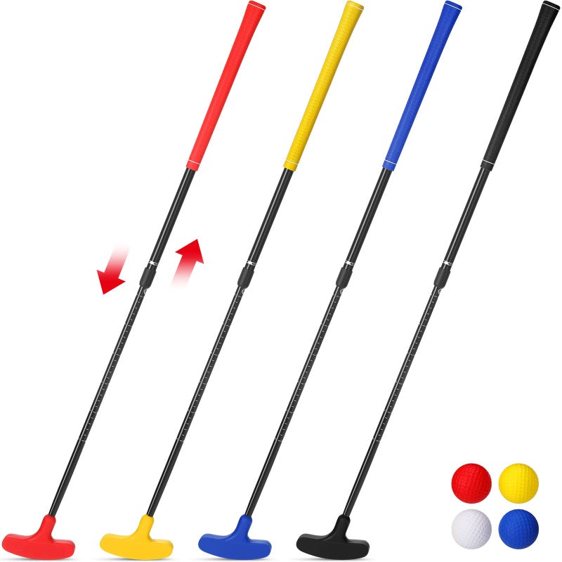 HI-BOOM Hiboom 4 Pack Golf Putters for Men and Women Two Way Mini Golf Putter with 4 Balls Adjustable Length Kids Putter Bulk Right or Left Handed Golfers for Children Teenager JuniorMulticolor4 Pack - Image 2