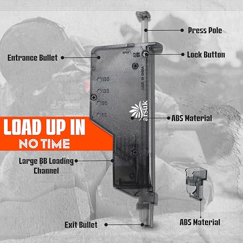 Arsuk Airsoft Speed Loader 6mm with Adapter – 155 Rounds - Speed Reloader 6mm for BBS – Fast Reloading Tool for Airsoft Gun Accessories - Image 3
