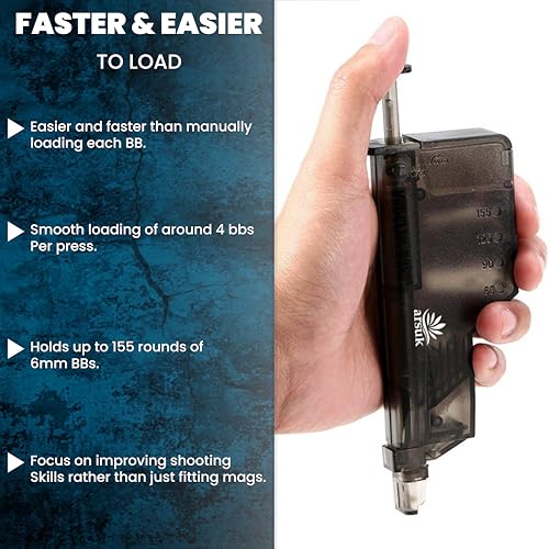 Arsuk Airsoft Speed Loader 6mm with Adapter – 155 Rounds - Speed Reloader 6mm for BBS – Fast Reloading Tool for Airsoft Gun Accessories - Image 4