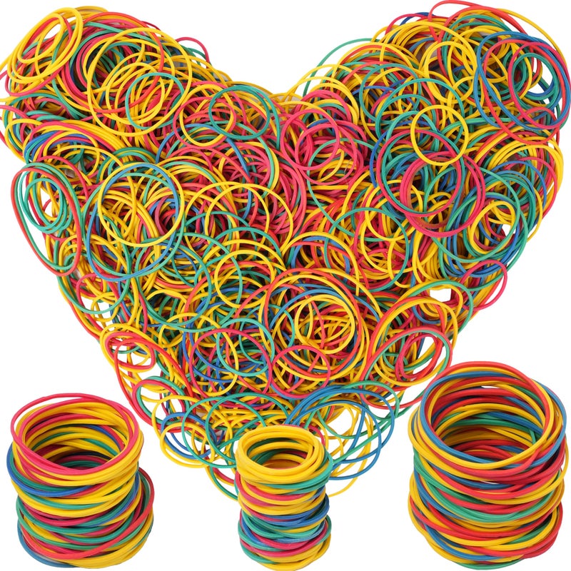 HSNOHSN Rubber Bands assorted size multicolor 0.5lb rubber bands for office supplies School Home size#10 size#16 size19 - Image 1