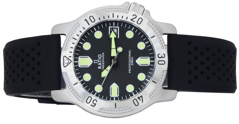 Ratio FreeDiver Professional Sapphire Black Dial Quartz RTF021 200M Men's Watch - Image 4