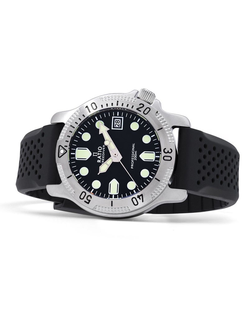 Ratio FreeDiver Professional Sapphire Black Dial Quartz RTF021 200M Men's Watch - Image 3