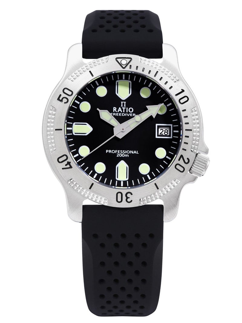 Ratio FreeDiver Professional Sapphire Black Dial Quartz RTF021 200M Men's Watch - Image 1