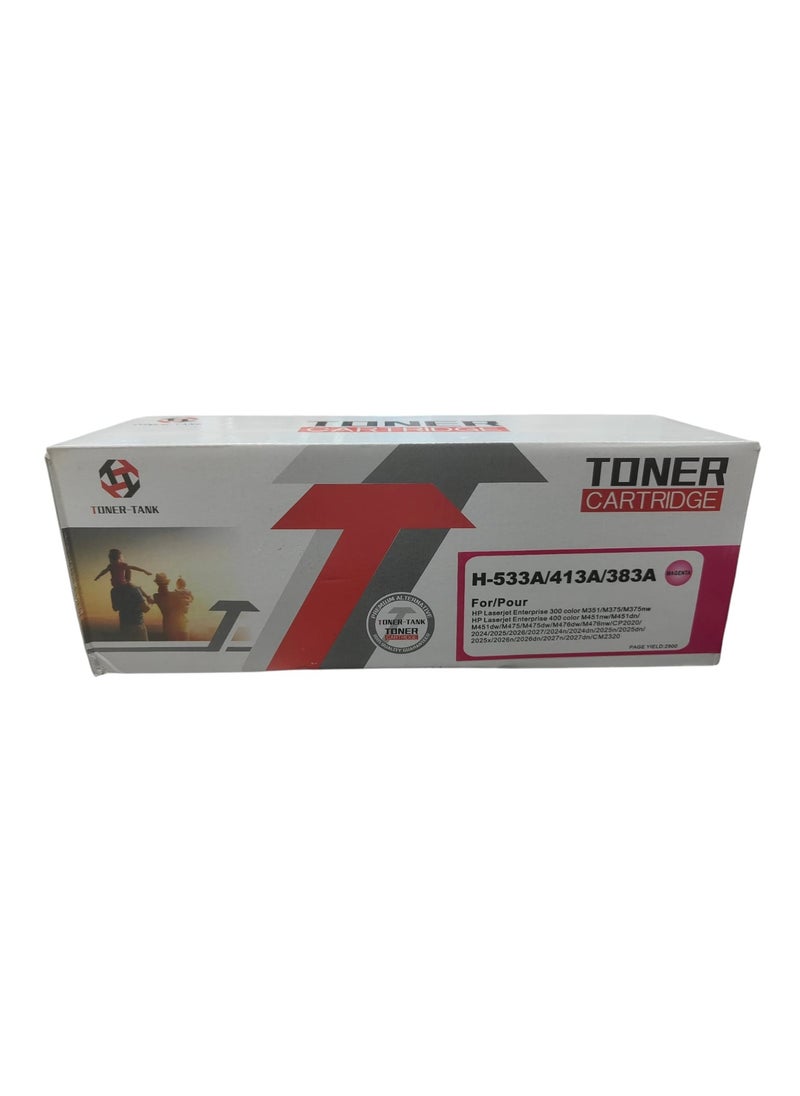 Toner Cartridge Toner Cartridge H- 533A /413A Replacement for HP 410A 410X CF410A CF411A CF412A CF413A Color Pro MFP M477fnw M477fdw M477fdn M452dn M452nw M477 Printer (Magenta)  - Image 2