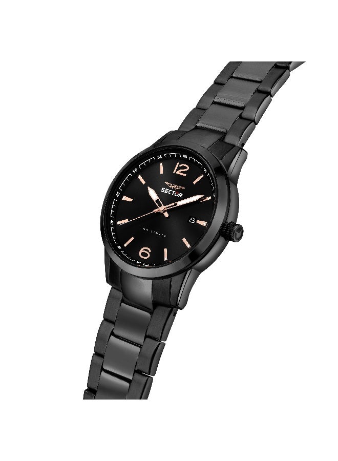 Sector Men's Black Round Analog Dial with Black Metal Band Watch - 41mm - R3253517027 - Image 2