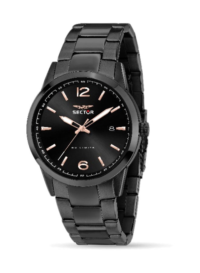 Sector Men's Black Round Analog Dial with Black Metal Band Watch - 41mm - R3253517027 - Image 1