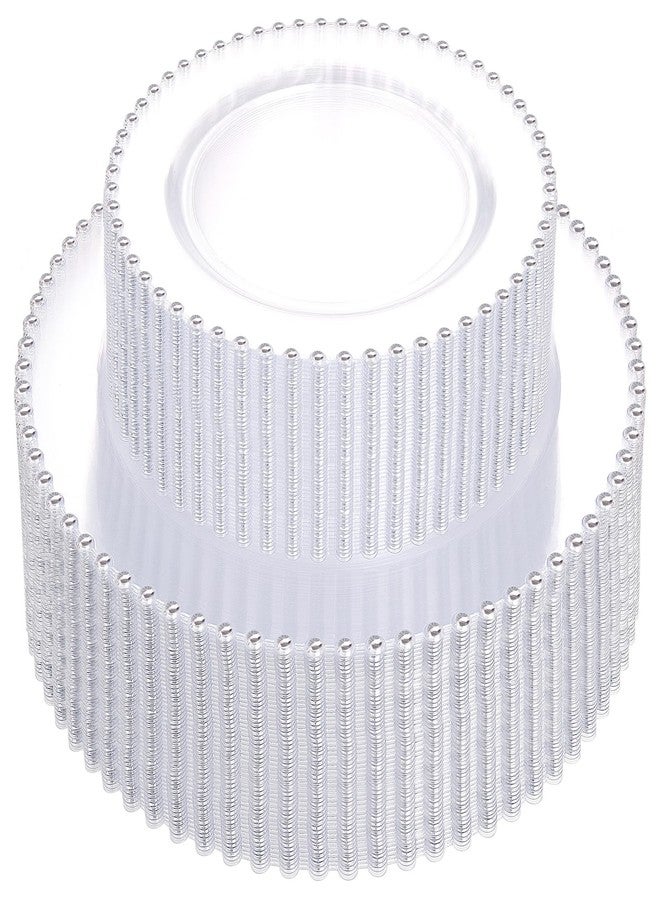 supernal 100PCS Clear Plastic Plates, Clear Plates with Silver Trim, Elegant Plastic Plate Include 50 Dinner Plate 10'' and 50 Dessert Appetizer Platos 7'' for Party, Wedding, Bridal Baptism - Image 1