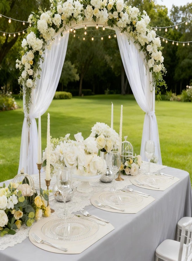 supernal 100PCS Clear Plastic Plates, Clear Plates with Silver Trim, Elegant Plastic Plate Include 50 Dinner Plate 10'' and 50 Dessert Appetizer Platos 7'' for Party, Wedding, Bridal Baptism - Image 4