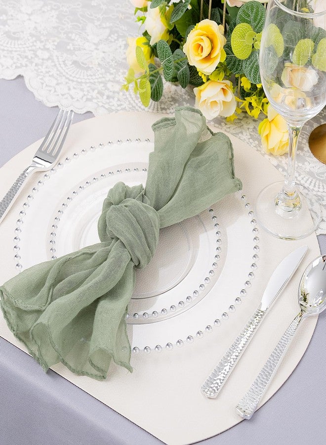 supernal 100PCS Clear Plastic Plates, Clear Plates with Silver Trim, Elegant Plastic Plate Include 50 Dinner Plate 10'' and 50 Dessert Appetizer Platos 7'' for Party, Wedding, Bridal Baptism - Image 2