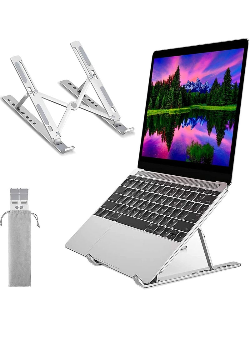 Adjustable Laptop Stand, Portable Aluminium Laptop Riser Laptop Holder for Desk, Foldable Ventilated Cooling Computer Support Stand for Apple MacBook Pro/Air, HP, Sony, Dell, More 10-15.6”  - Image 1