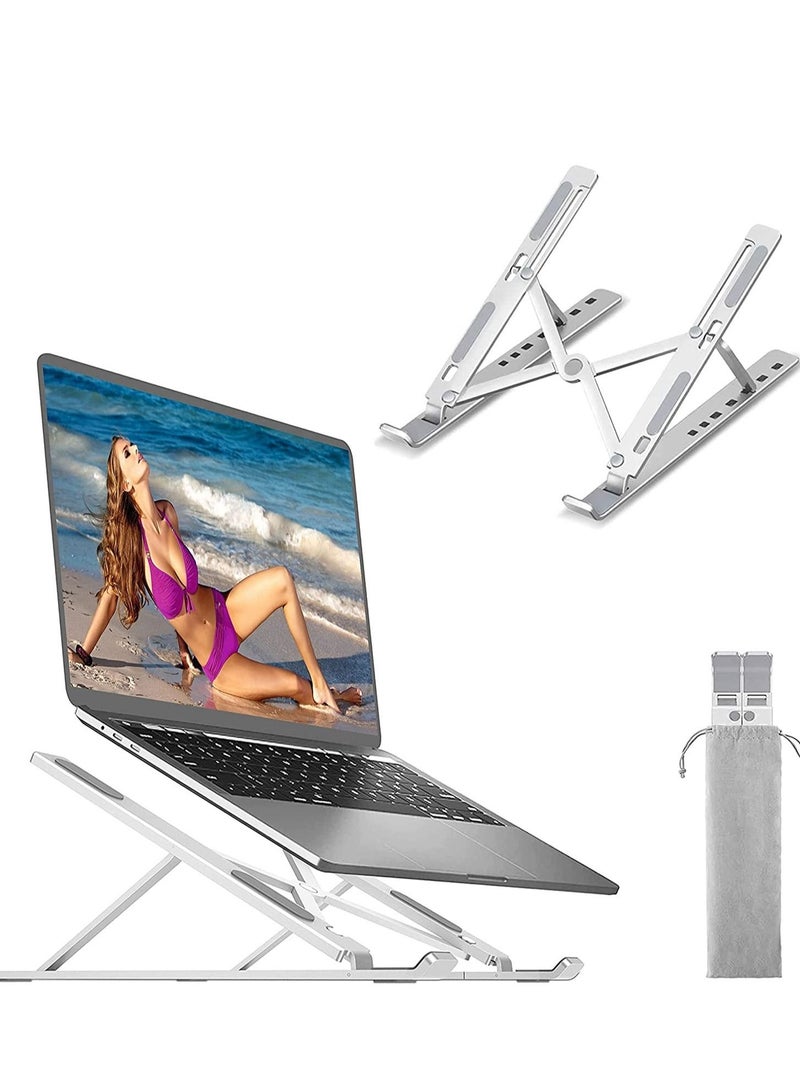Adjustable Laptop Stand, Portable Aluminium Laptop Riser Laptop Holder for Desk, Foldable Ventilated Cooling Computer Support Stand for Apple MacBook Pro/Air, HP, Sony, Dell, More 10-15.6”  - Image 3
