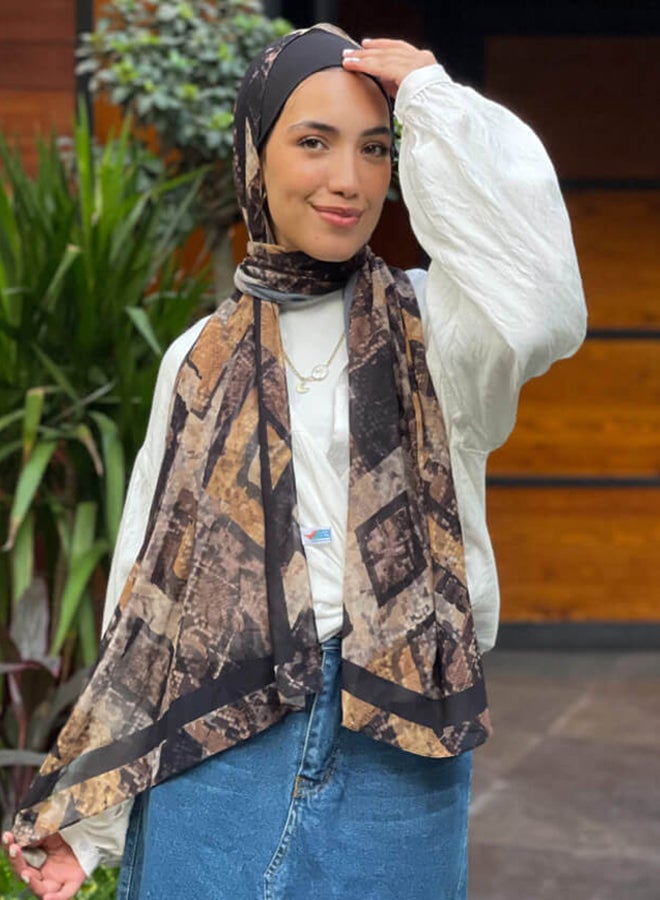 Tie Shop Tie Shop - Crown Brown Scarf - Brown  - Beige For Women