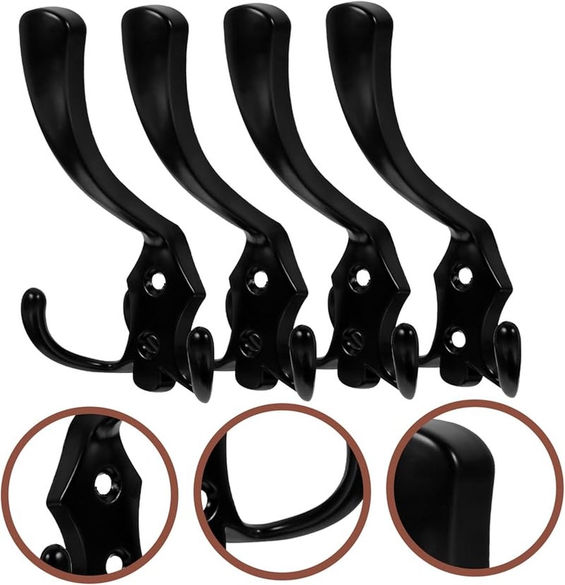 Heavy Duty Zinc Alloy Wall Mount Hooks 6 Pack Rustic Bathroom Home Hanging Strong Bearing Capacity - Image 4