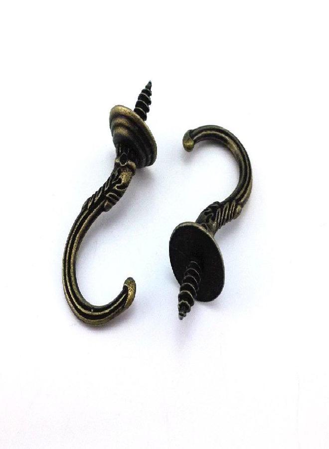 yueton 20pcs Vintage Carving Screw-in Wall Ceiling Hooks Cup Hooks Hanger 1/2inch Open Mouth - Image 1