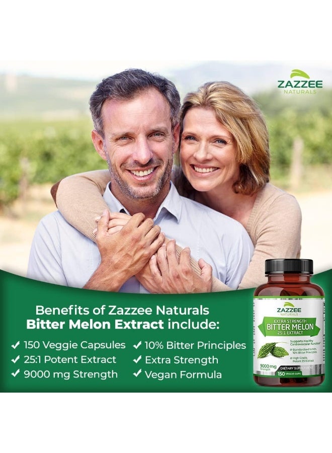 Zazzee Extra Strength Bitter Melon 25:1 Extract, 9000 mg Strength, 150 Vegan Capsules, 10% Bitter Principles, 5 Month Supply, Non-GMO and All-Natural - Image 3
