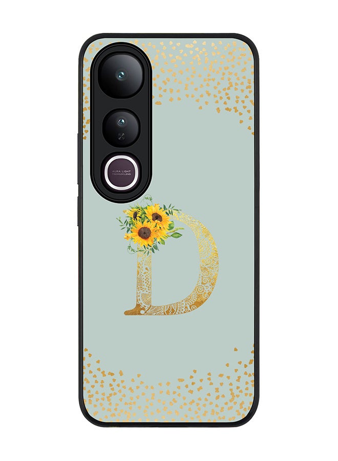 Stylizedd For vivo V50 Lite Case,Slim fit Camera Protection, Shockproof Thin Phone cover  - Custom Floral Monogram - D  (Light Grey )