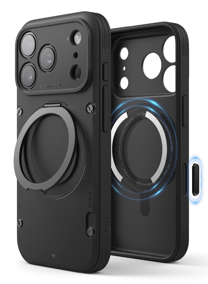 Elago Magnetic Armor Ring Stand for iPhone 17 PRO MagSafe Case Cover [MagSafe compatible] - Black - Image 1
