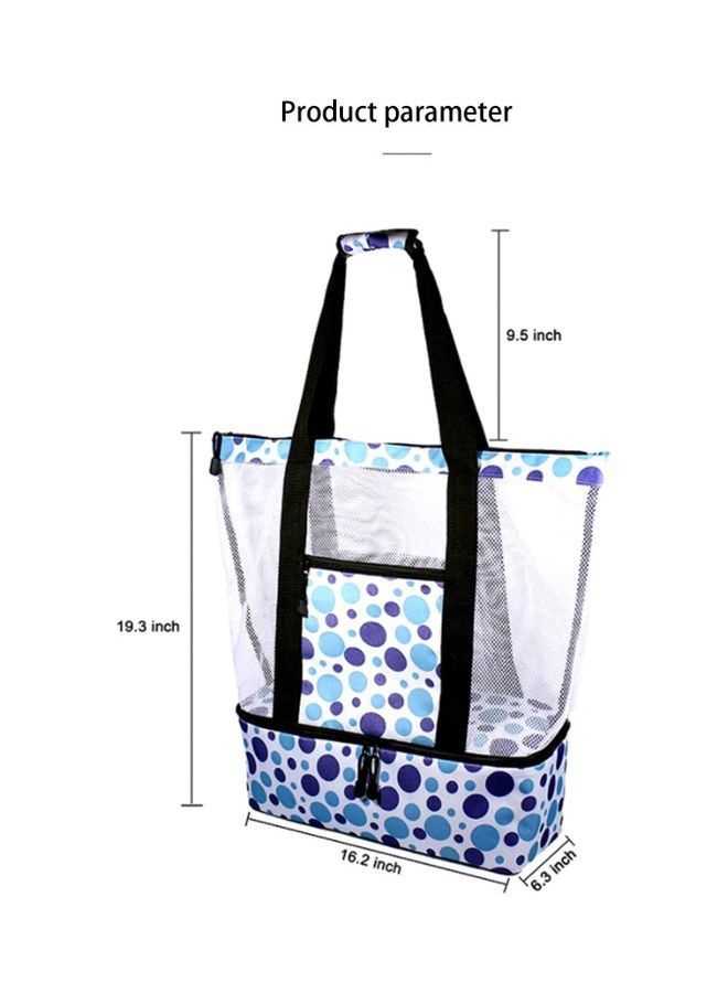 NIBEMINENT Mesh Beach and Picnic Tote Bag with Insulated Compartment - Image 2