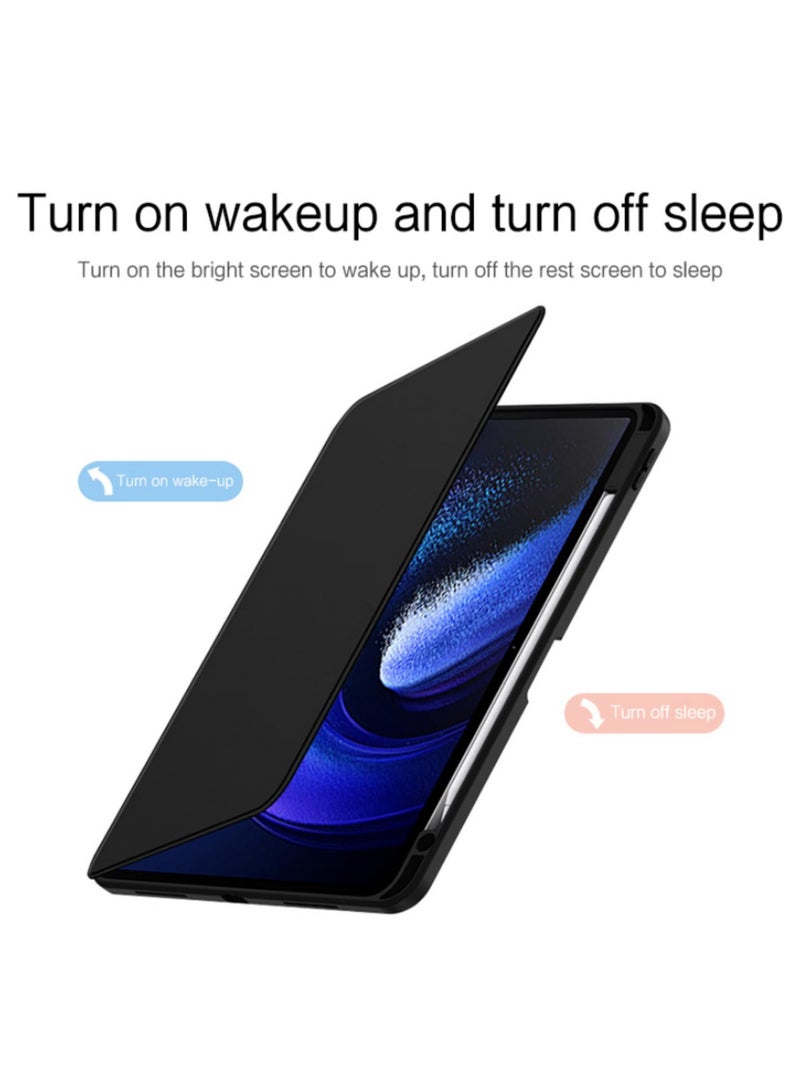 For Xiaomi Pad 6 Case 11 Inch Acrylic PU Leather Cover with 360 Rotation Stand for Xiaomi Mi Pad 6 Pro 2023 Shockproof Scratch Resistant Auto Sleep Wake Protective Funda Black - Image 4