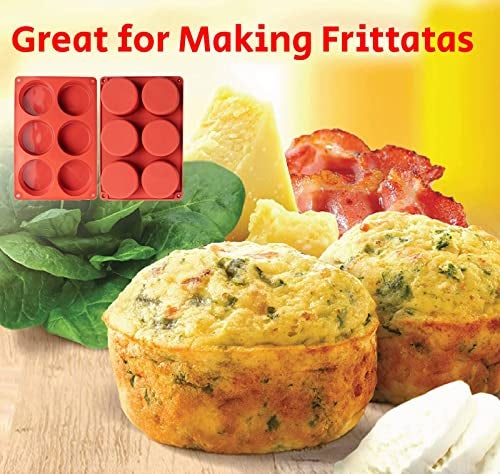 Dootafy Silicone Egg Molds Frittata Pan, 3 Inch Deep Starbuc Egg Bites Molds Dash Silicone Cups Sous Vide Mold Round Rolls Tray for Breakfast Sandwiches Omelets Dinner Rolls Baking - Image 5