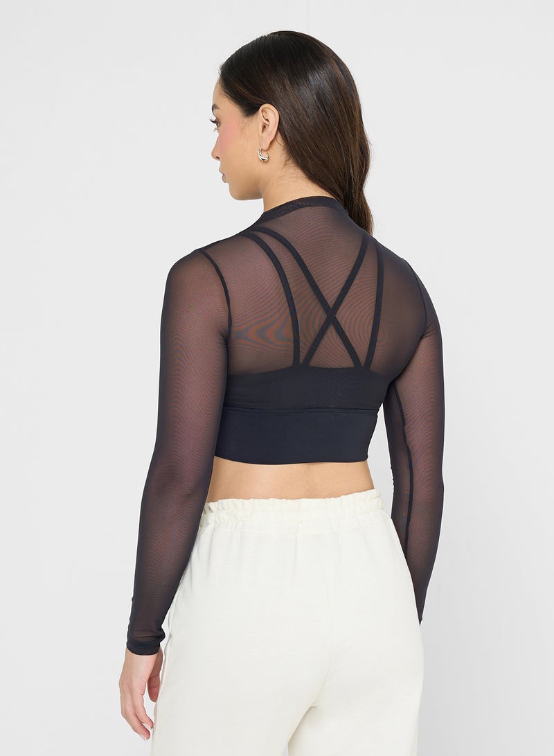 Ginger Mesh Fitted Top with Sports Bra - Image 2