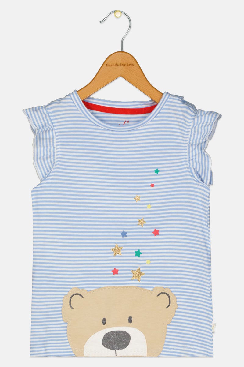 Hamleys تي شيرت مطبوع بخطوط للفتيات الصغيرات، متعدد الألوان - Image 2