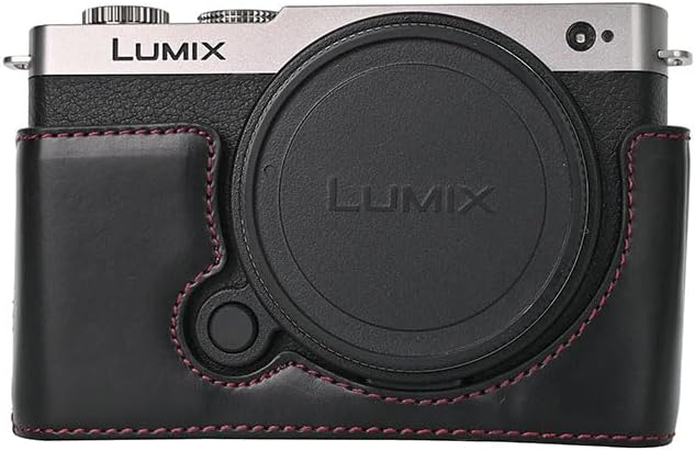 Rieibi Camera CasePU Leather Half Case for Panasonic Lumix DCS9 CaseProtective Case for Lumix S9With Bottom Opening Version and Hand Grip Design - Image 1