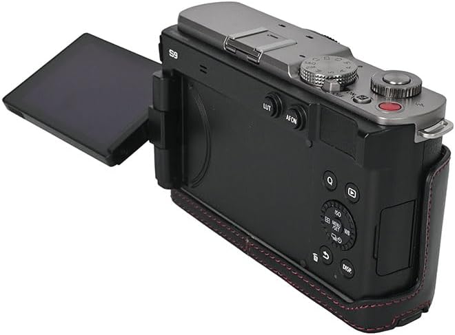 Rieibi Camera CasePU Leather Half Case for Panasonic Lumix DCS9 CaseProtective Case for Lumix S9With Bottom Opening Version and Hand Grip Design - Image 3