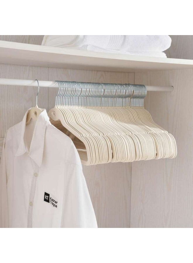 Pan Home Giorgia 60-piece Velvet Suit Hanger with Notches 45x22.5x0.5cm - Beige - 262JHC9900034 - Image 1