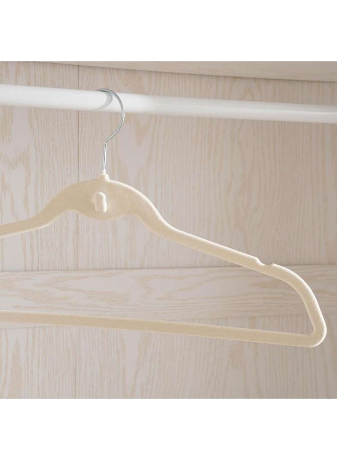 Pan Home Giorgia 60-piece Velvet Suit Hanger with Notches 45x22.5x0.5cm - Beige - 262JHC9900034 - Image 2