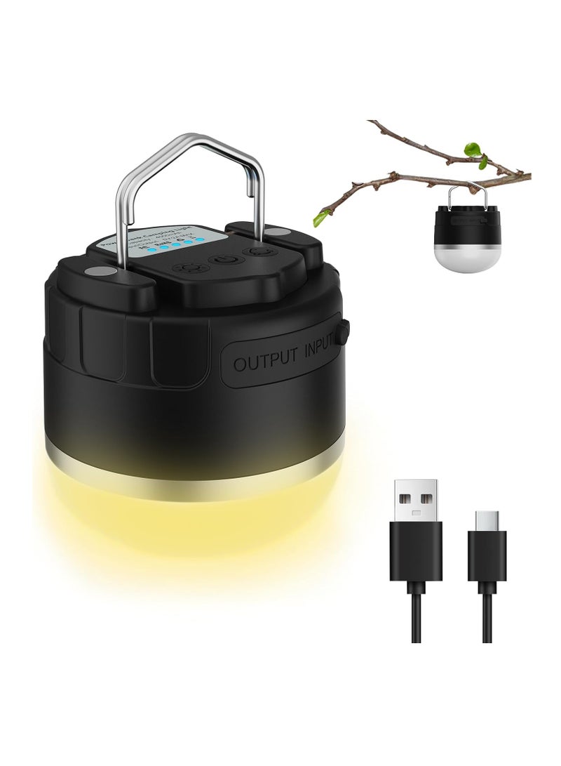 LED Camping Lantern Rechargeable 1000LM, 4 Modes, Portable Tent Light Built-in 4000mAh Battery, Waterproof Emergency Light for Hurricane, Outdoors, Hiking, Outage  - Image 1