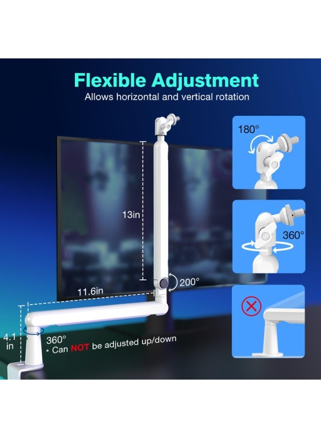 FIFINE BM88 Low Profile Microphone Boom Arm Stand with Desk Mount Clamp, Screw Adapter, Cable Management, for Podcast Streaming Gaming Studio - Image 3