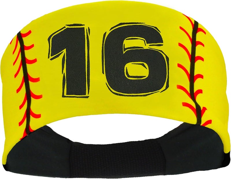 MadSportsStuff Softball Headband for Girls with Jersey Number (Numbers 00-39) - Image 1