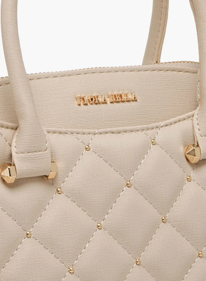 فلورا بيلا من شو إكسبرس Quilted Tote Bag with Detachable Strap and Zip Closure
