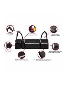 BLOOMING TIME 90cm Black Oxford Car Seat Back Backseat Storage Trunk Organizer Box Bag  - Image 2