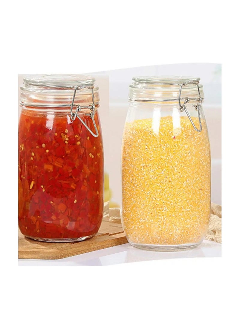 Round Clip Top Glass Jar 1.5 Liter - Image 2