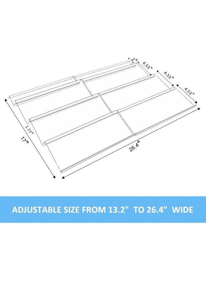 TPGP Adjustable Expandable Acrylic Spice Rack for Drawer - 4 Tier Spice Drawer Organizer - Spice Organizer for Drawer - Seasoning Rack Drawer Organizer 13.2" to 26.4", 2 Pack Clear - Image 5