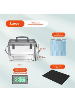 Generic Camera Moisture-proof Box SLR Lens Drying Box Photographic Equipment Electronic Components Hygrometer Tea Mildew-proof Seal-Color:Large  Comes With Hygrometer + Moisture-absorbing Box + Moisture-proof Mat + Strap-0l  - Image 1