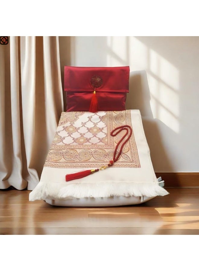 Zisheng Prayer Mat Ramadan Gift – Soft Polyester Lightweight for Men Women 70x110 cm (Red)