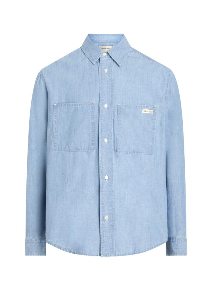 Calvin Klein Jeans Regular Fit Pocket Detail Chambray Shirt  - Image 5