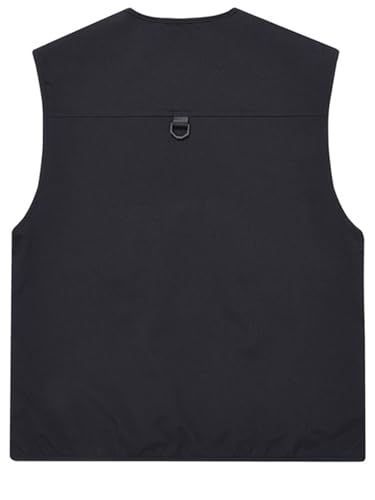 ceauros Men's Utility Fishing Vest Lightweight Outdoor Zip up Travel Work Cargo Vest Jacket with Multi Pockets(black,L) - Image 4