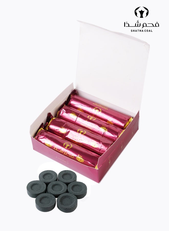 SHATHA COAL 80-Piece Fast Lighting Bakhoor Charcoal | Smokeless | Long-Lasting Oud Incense Coal | Hot Deal | 33mm - Image 2