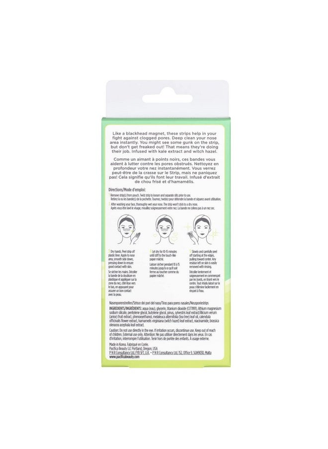 Pacifica - Beauty Kale Detox Nose Pore Strip Blackhead Remover For Face Pore Cleaner Pore Cleansing Strips Witch Hazel Tea Tree Oil Deep Cleaning Clogged Pores Skincare Vegan & Cruelty Free - Image 1